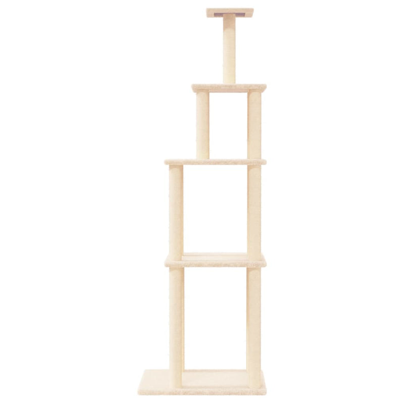 Afbeelding laden in galerijviewer, Vidaxl kattenmeubel met sisal krabpalen 183 cm crèmekleurig