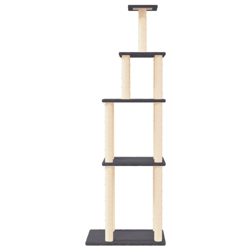 Afbeelding laden in galerijviewer, Vidaxl kattenmeubel met sisal krabpalen 183 cm donkergrijs