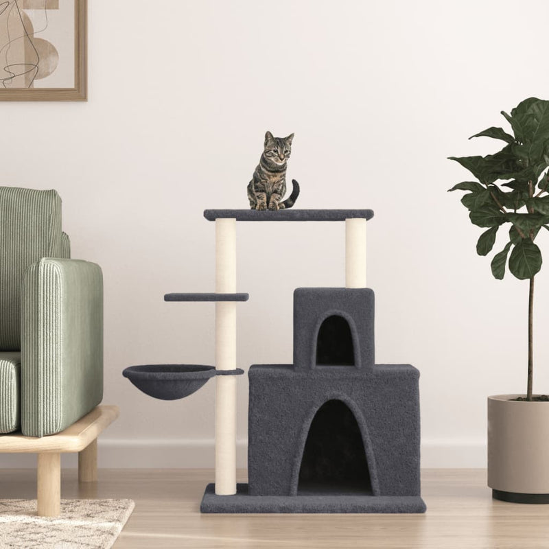 Afbeelding laden in galerijviewer, Vidaxl kattenmeubel met sisal krabpalen 83 cm donkergrijs