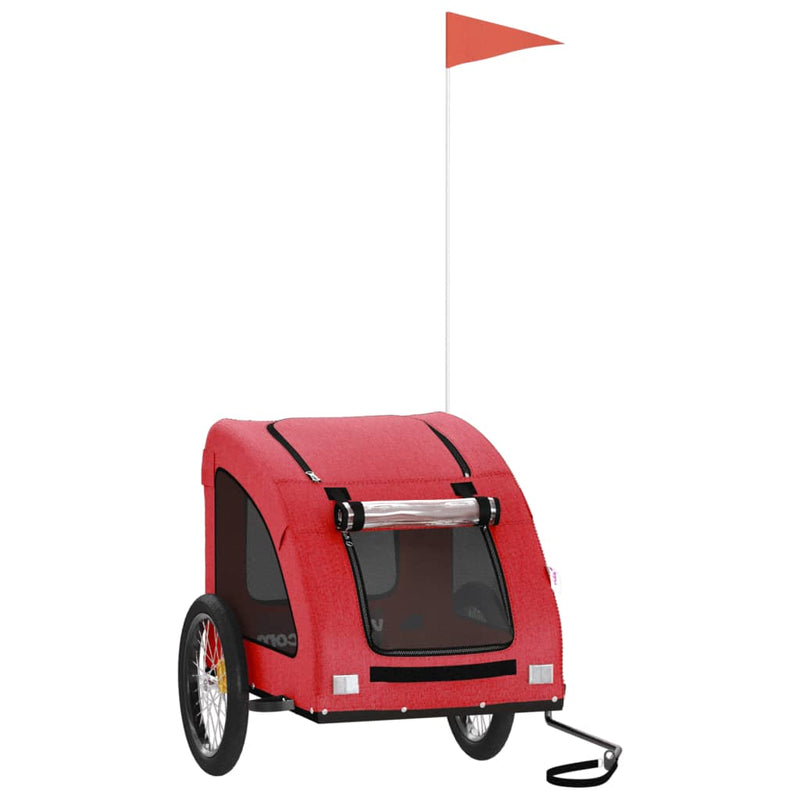Afbeelding laden in galerijviewer, Vidaxl hondenfietstrailer oxford stof en ijzer rood