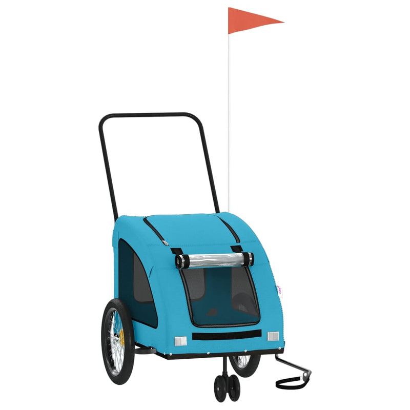 Afbeelding laden in galerijviewer, Vidaxl hondenfietstrailer oxford stof en ijzer blauw