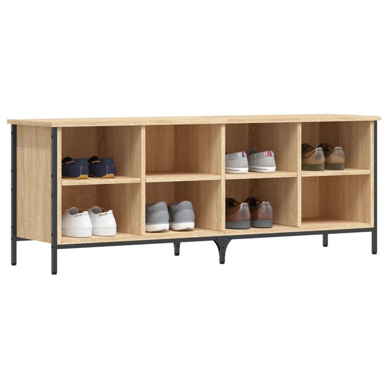 Afbeelding laden in galerijviewer, Vidaxl schoenenkast 131x35x50 cm bewerkt hout sonoma eikenkleurig