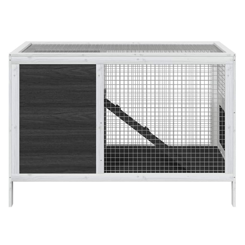 Afbeelding laden in galerijviewer, Vidaxl konijnenhok 103x44x69,5 cm massief grenenhout grijs