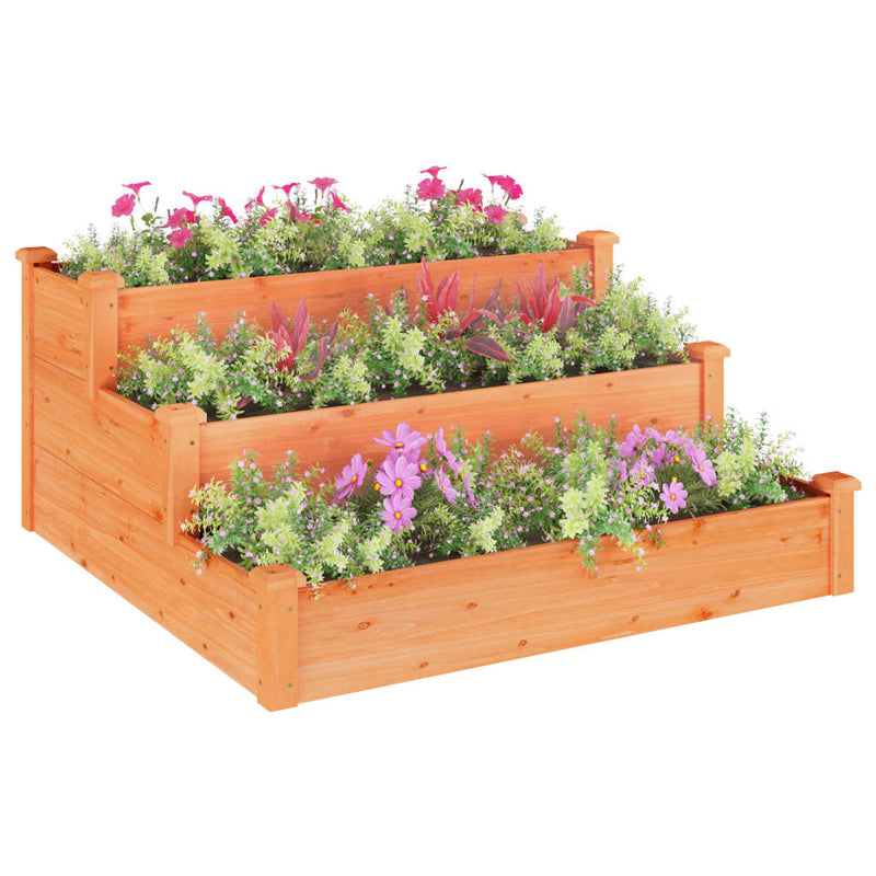 Afbeelding laden in galerijviewer, Vidaxl plantenbak verhoogd 120x120x56 cm massief vurenhout bruin