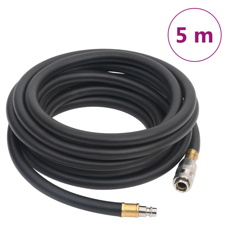 Afbeelding laden in galerijviewer, Vidaxl luchtslang hybride 0,6'' 5 m rubber en pvc zwart