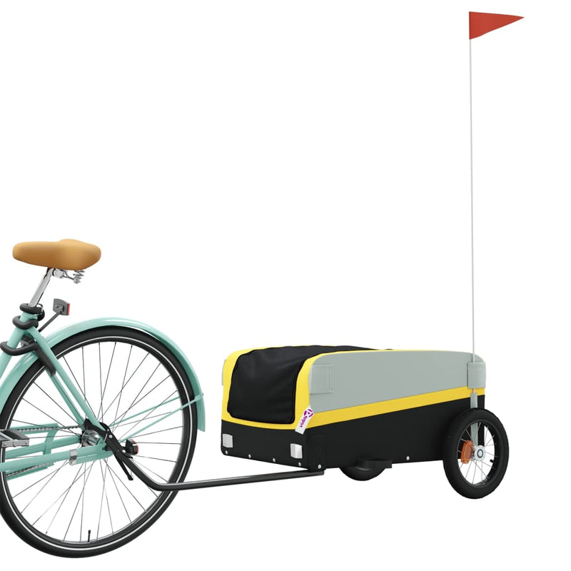 Afbeelding laden in galerijviewer, Vidaxl fietstrailer 30 kg ijzer zwart en geel