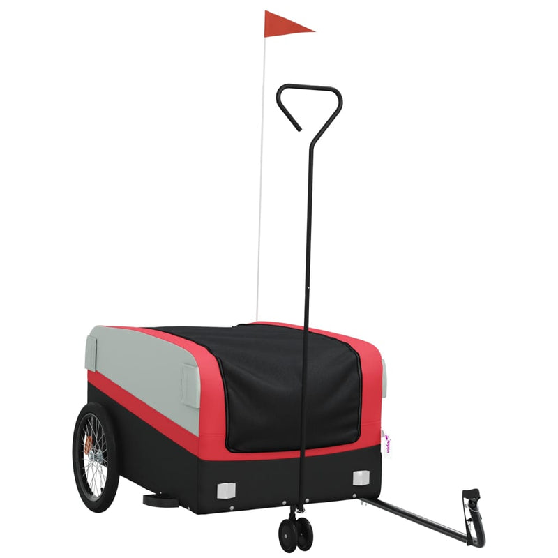 Afbeelding laden in galerijviewer, Vidaxl fietstrailer 45 kg ijzer zwart en rood