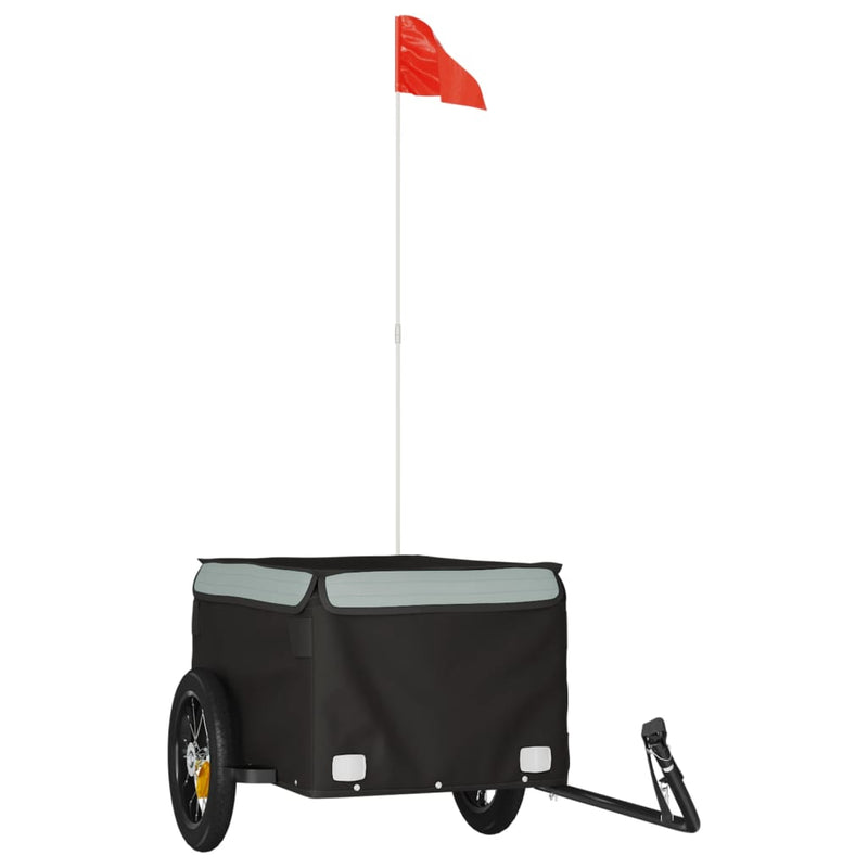 Afbeelding laden in galerijviewer, Vidaxl fietstrailer 30 kg ijzer zwart en grijs