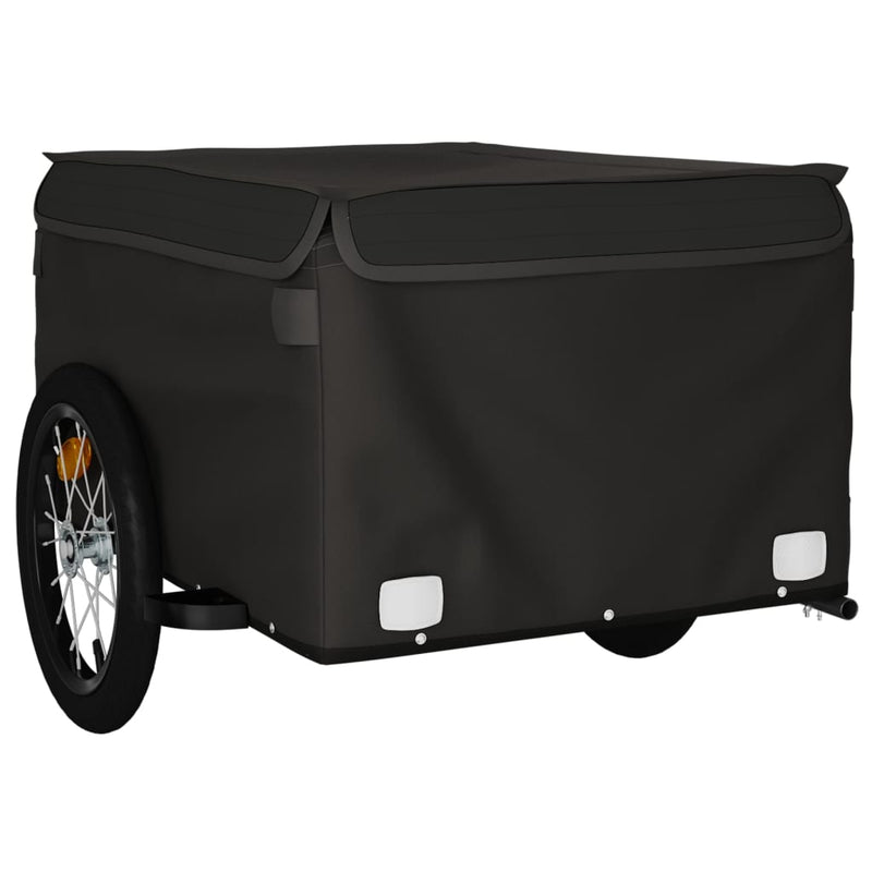 Afbeelding laden in galerijviewer, Vidaxl fietstrailer 45 kg ijzer zwart
