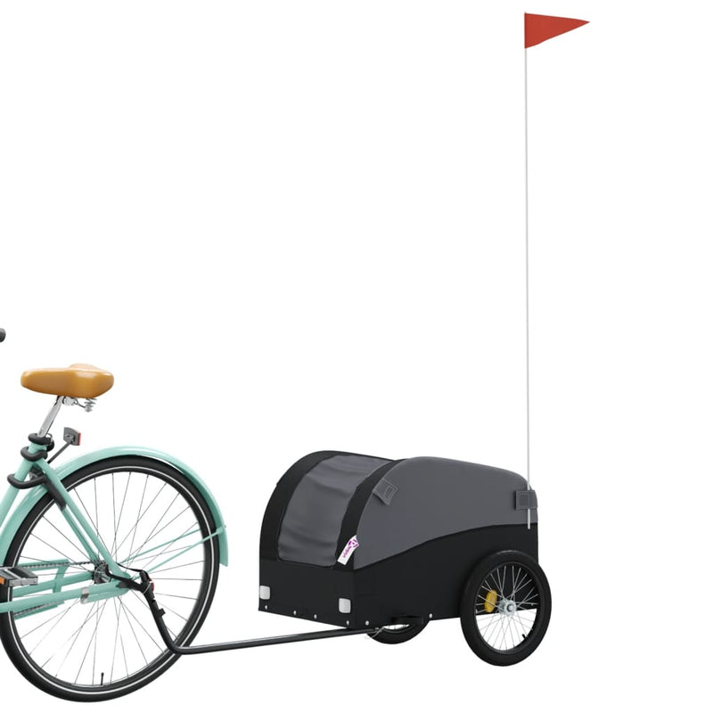 Afbeelding laden in galerijviewer, Vidaxl fietstrailer 30 kg ijzer zwart