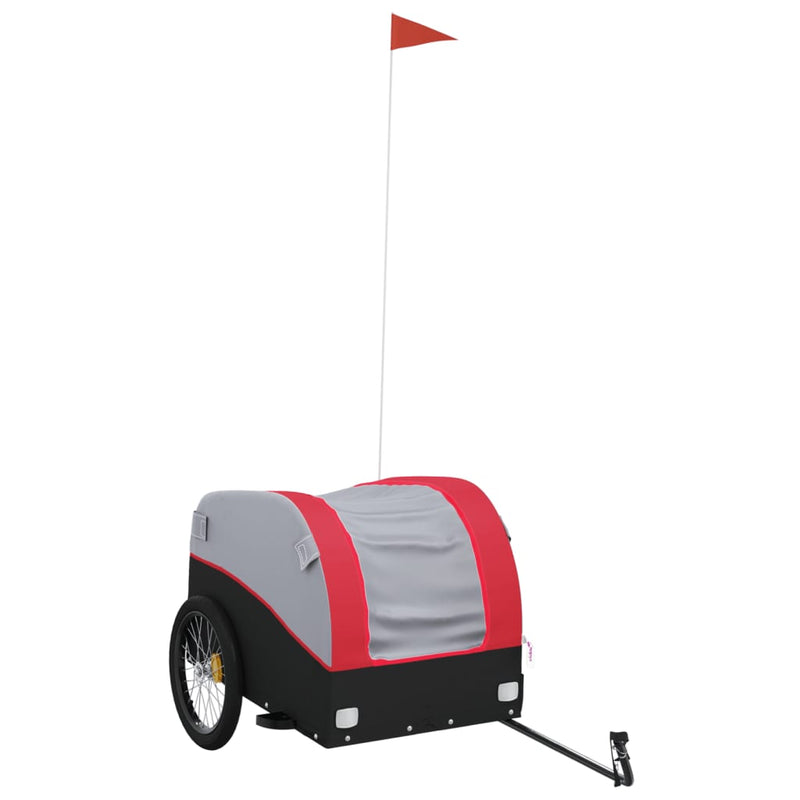 Afbeelding laden in galerijviewer, Vidaxl fietstrailer 45 kg ijzer zwart en rood