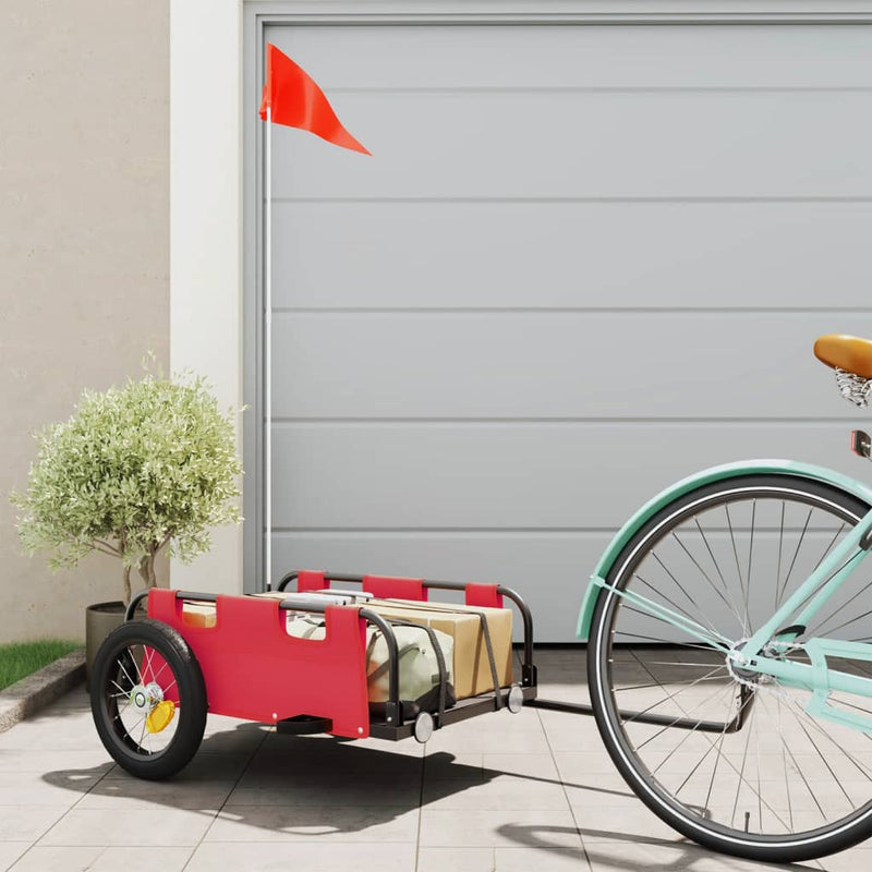 Afbeelding laden in galerijviewer, Vidaxl fietstrailer oxford stof en ijzer rood
