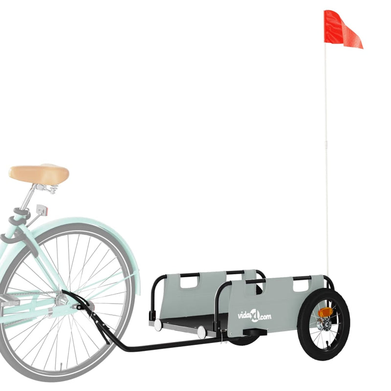 Afbeelding laden in galerijviewer, Vidaxl fietstrailer oxford stof en ijzer grijs