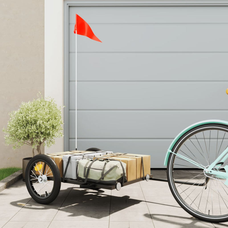 Afbeelding laden in galerijviewer, Vidaxl fietstrailer 126x63x34 cm ijzer zwart