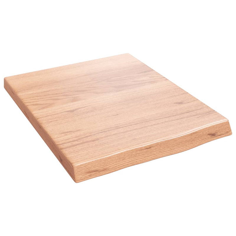 Afbeelding laden in galerijviewer, Vidaxl wastafelblad 40x50x(2-4) cm behandeld massief hout lichtbruin