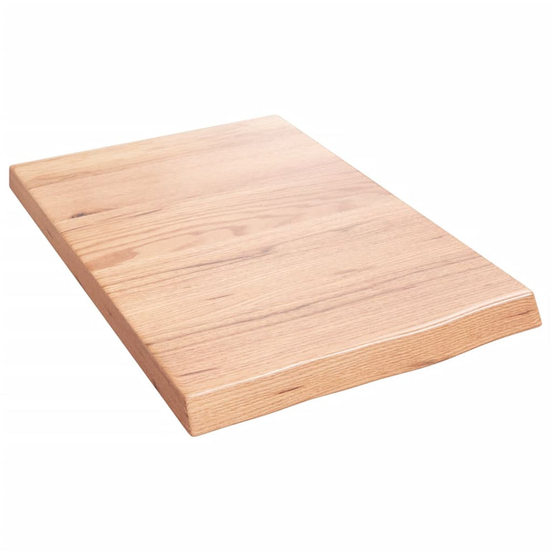 Afbeelding laden in galerijviewer, Vidaxl wastafelblad 40x60x(2-4) cm behandeld massief hout lichtbruin