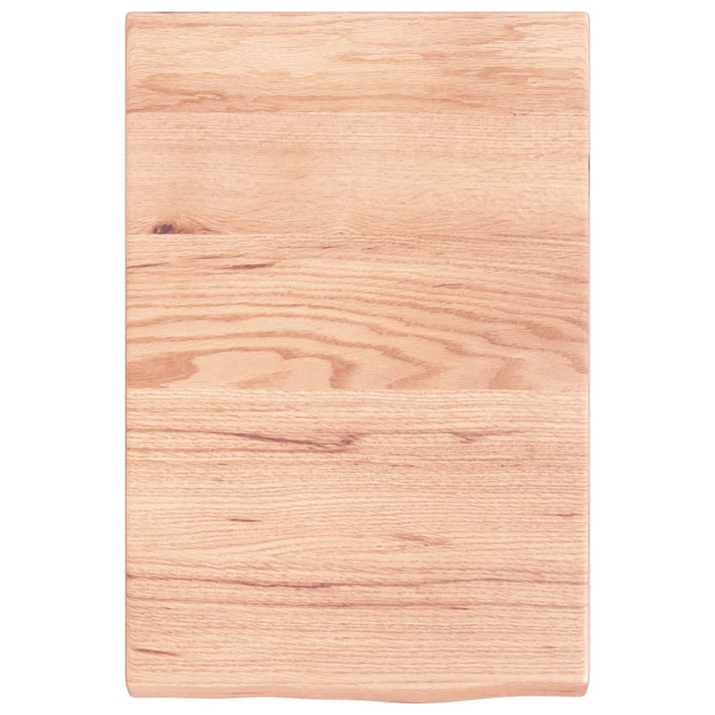 Afbeelding laden in galerijviewer, Vidaxl wastafelblad 40x60x(2-4) cm behandeld massief hout lichtbruin