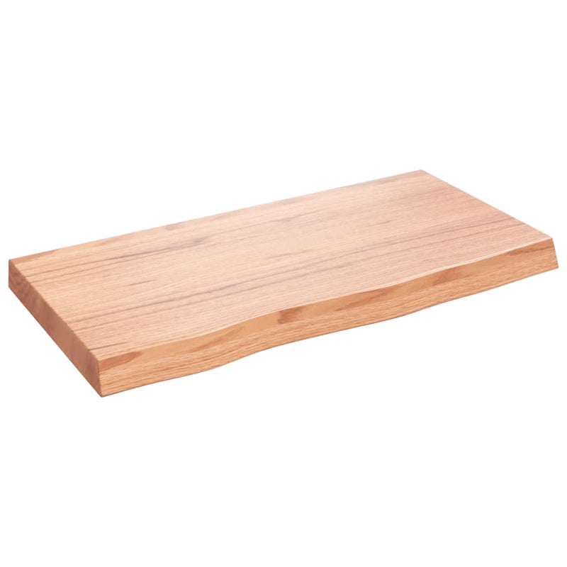 Afbeelding laden in galerijviewer, Vidaxl wastafelblad 80x40x(2-6) cm behandeld massief hout lichtbruin