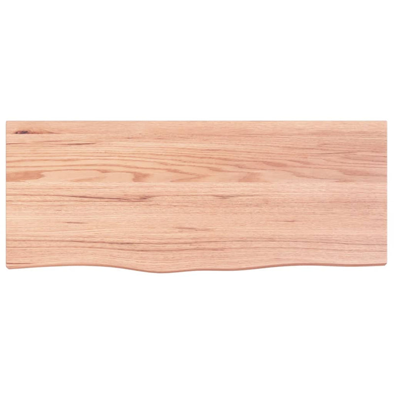 Afbeelding laden in galerijviewer, Vidaxl wastafelblad 100x40x2 behandeld massief hout lichtbruin