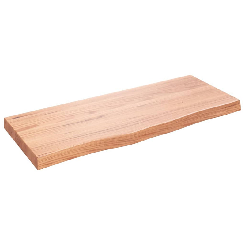 Afbeelding laden in galerijviewer, Vidaxl wastafelblad 100x40x(2-6) cm behandeld massief hout lichtbruin