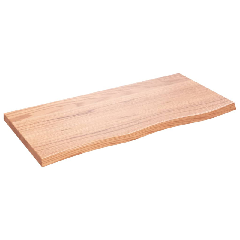 Afbeelding laden in galerijviewer, Vidaxl wastafelblad 100x50x(2-4) cm behandeld massief hout lichtbruin