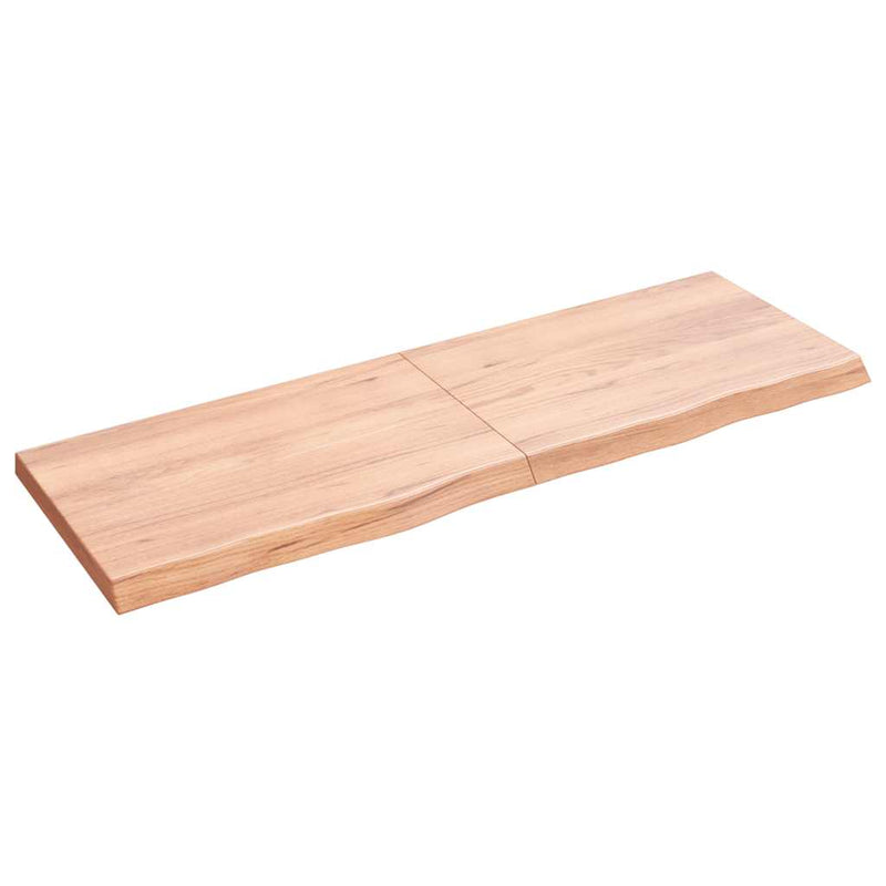 Afbeelding laden in galerijviewer, Vidaxl wastafelblad 120x40x(2-4) cm behandeld massief hout lichtbruin