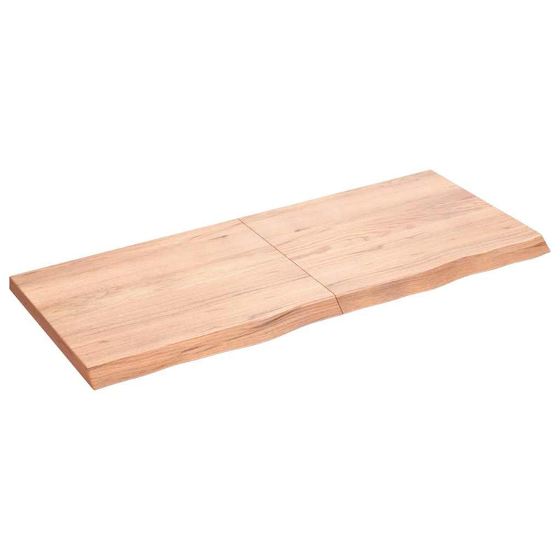 Afbeelding laden in galerijviewer, Vidaxl wastafelblad 120x50x(2-4) cm behandeld massief hout lichtbruin