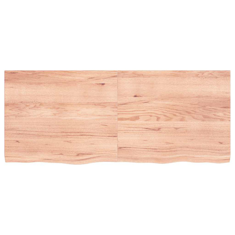 Afbeelding laden in galerijviewer, Vidaxl wastafelblad 120x50x(2-4) cm behandeld massief hout lichtbruin