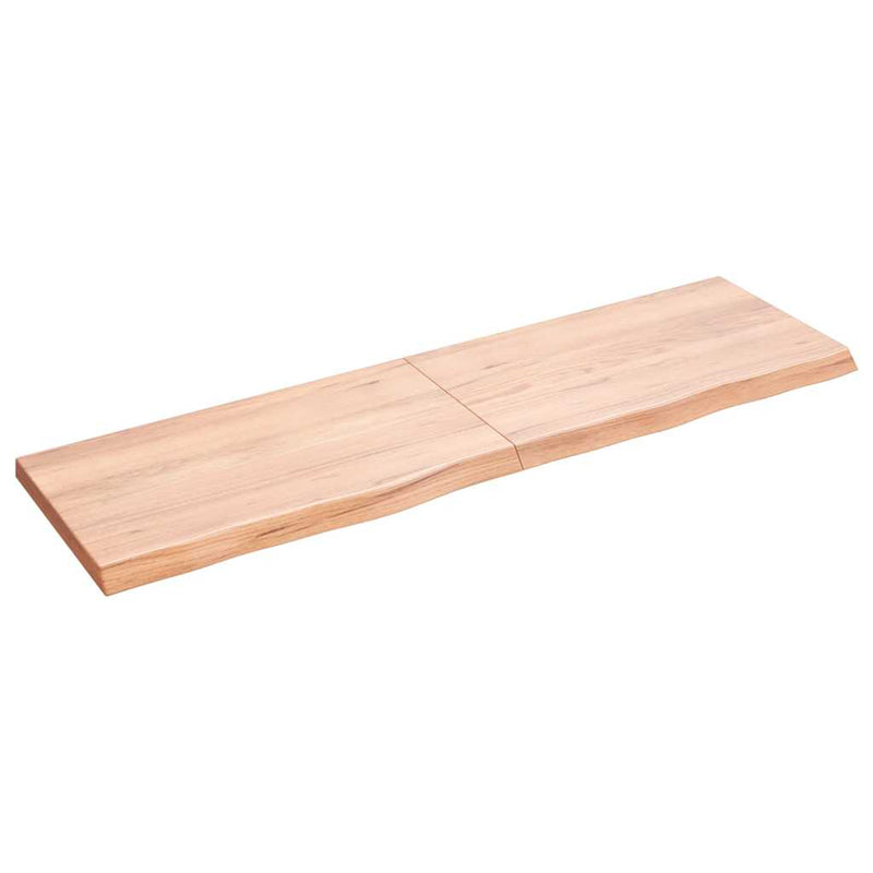 Afbeelding laden in galerijviewer, Vidaxl wastafelblad 140x40x(2-4) cm behandeld massief hout lichtbruin