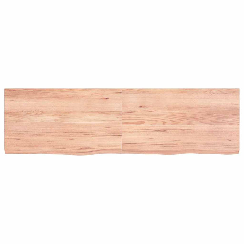 Afbeelding laden in galerijviewer, Vidaxl wastafelblad 140x40x(2-4) cm behandeld massief hout lichtbruin