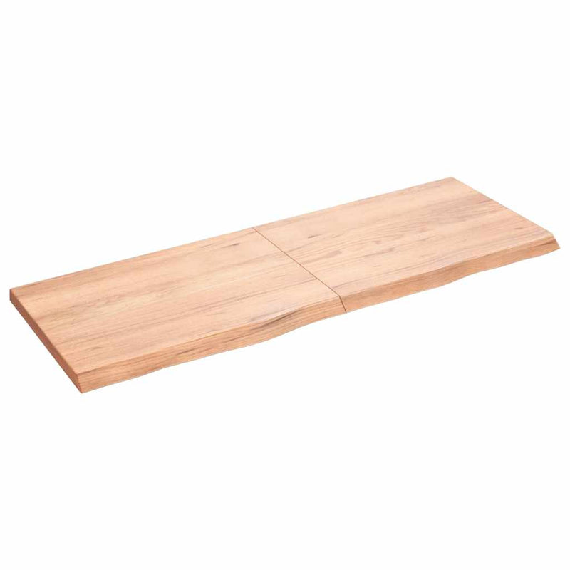Afbeelding laden in galerijviewer, Vidaxl wastafelblad 140x50x(2-4) cm behandeld massief hout lichtbruin