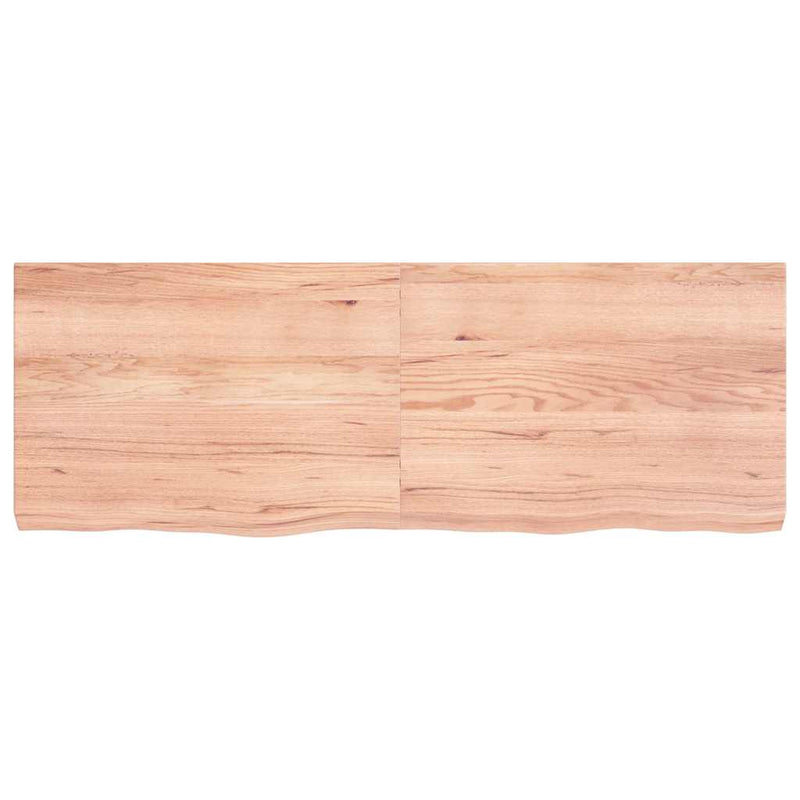 Afbeelding laden in galerijviewer, Vidaxl wastafelblad 140x50x(2-6) cm behandeld massief hout lichtbruin