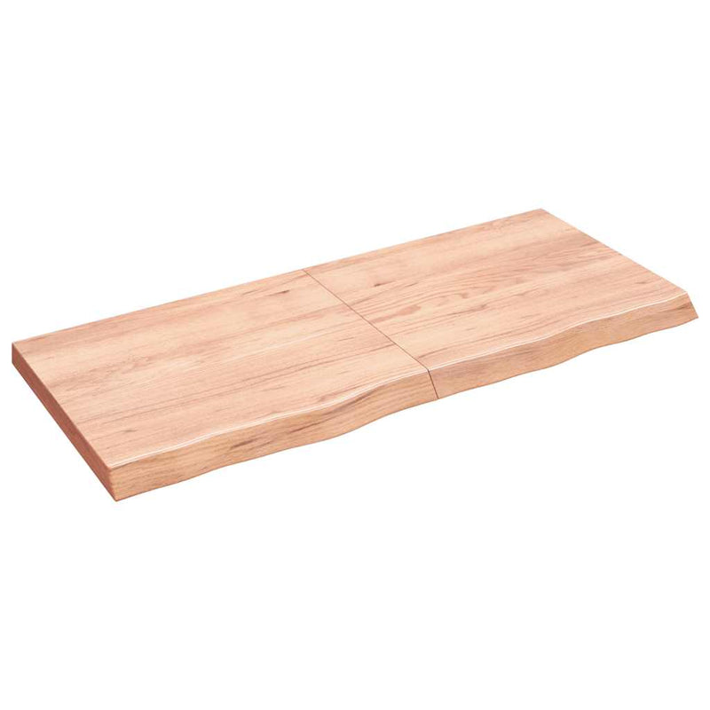 Afbeelding laden in galerijviewer, Vidaxl wastafelblad 140x60x(2-6) cm behandeld massief hout lichtbruin
