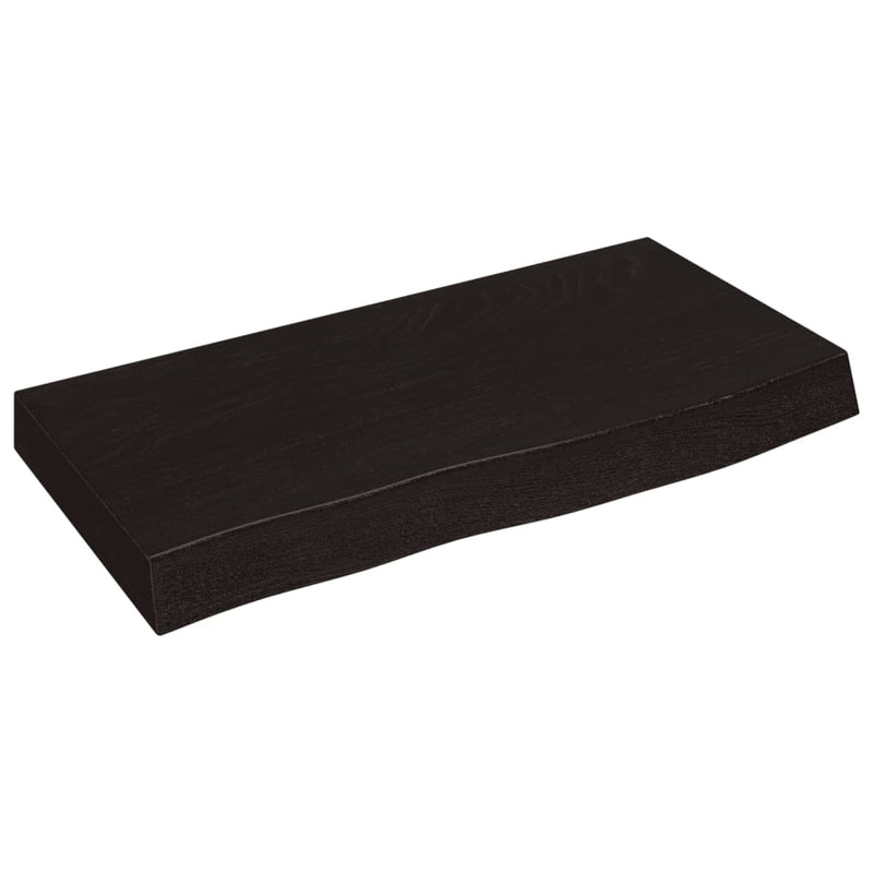 Afbeelding laden in galerijviewer, Vidaxl wastafelblad 60x30x(2-6) cm behandeld massief hout donkerbruin