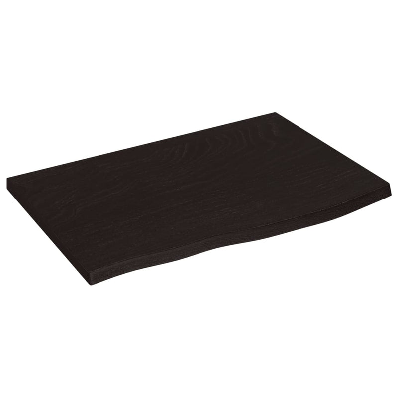 Afbeelding laden in galerijviewer, Vidaxl wastafelblad 60x40x(2-4) cm behandeld massief hout donkerbruin