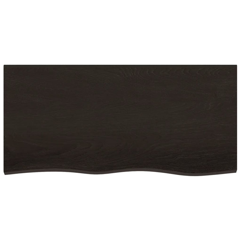 Afbeelding laden in galerijviewer, Vidaxl wastafelblad 100x50x(2-6) cm behandeld massief hout donkerbruin