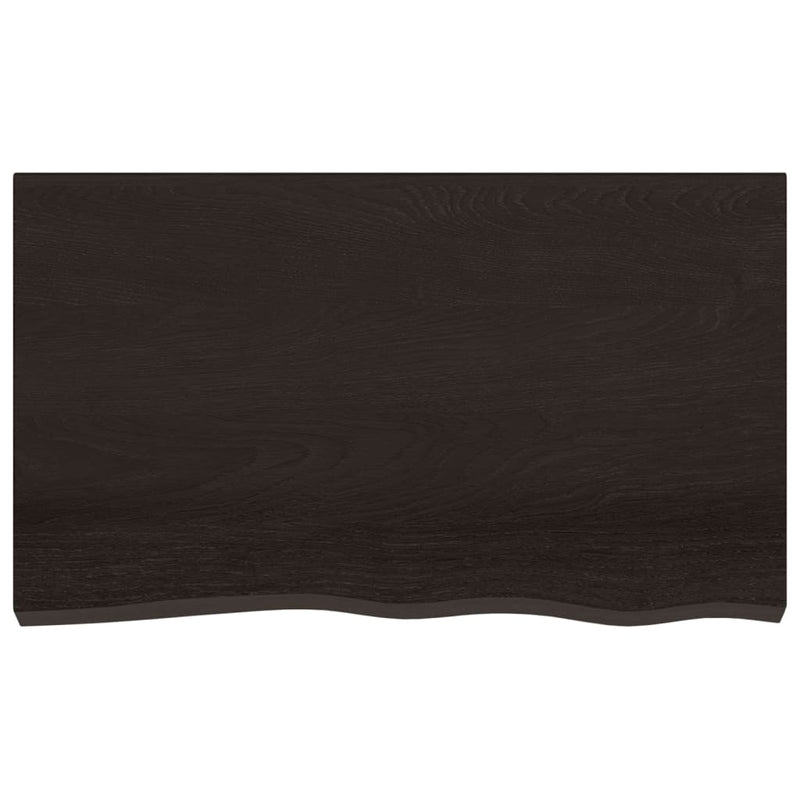 Afbeelding laden in galerijviewer, Vidaxl wastafelblad 100x60x(2-4) cm behandeld massief hout donkerbruin