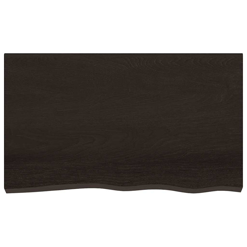 Afbeelding laden in galerijviewer, Vidaxl wastafelblad 100x60x(2-6) cm behandeld massief hout donkerbruin