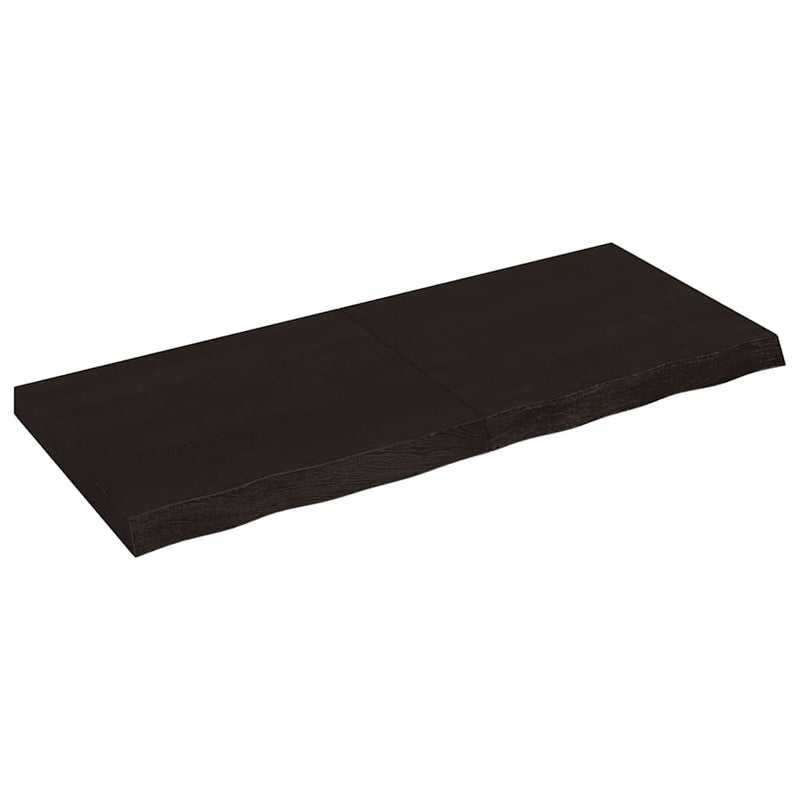 Afbeelding laden in galerijviewer, Vidaxl wastafelblad 120x50x(2-6) cm behandeld massief hout donkerbruin