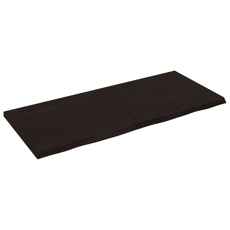 Afbeelding laden in galerijviewer, Vidaxl wastafelblad 140x60x(2-4) cm behandeld massief hout donkerbruin