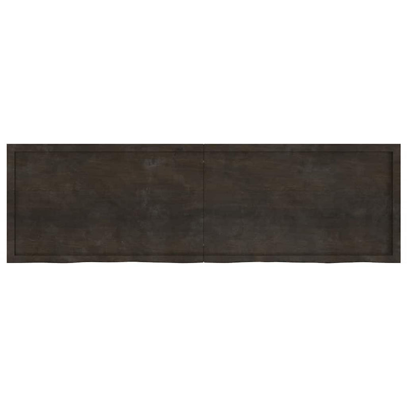 Afbeelding laden in galerijviewer, Vidaxl wastafelblad 200x60x(2-4) cm behandeld massief hout donkerbruin