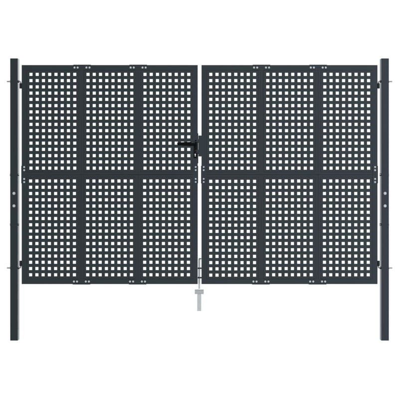 Afbeelding laden in galerijviewer, VidaXL Poort 300x200 cm staal antracietkleurig