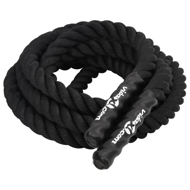 Afbeelding laden in galerijviewer, Vidaxl battle rope zwart 9 m 6,8 kg polyester