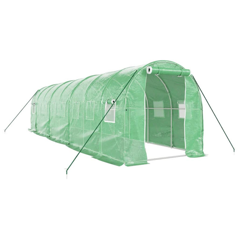 Afbeelding laden in galerijviewer, VidaXL Tuinkas met stalen frame 16 m² 8x2x2 m groen