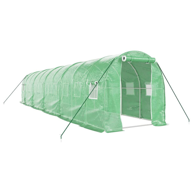 Afbeelding laden in galerijviewer, VidaXL Tuinkas met stalen frame 20 m² 10x2x2 m groen