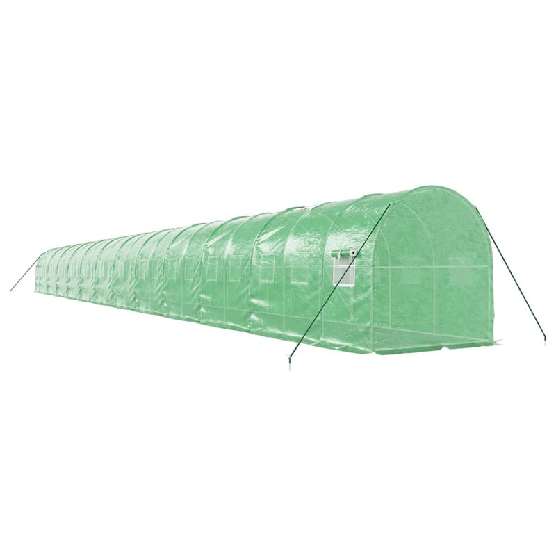Afbeelding laden in galerijviewer, VidaXL Tuinkas met stalen frame 48 m² 24x2x2 m groen