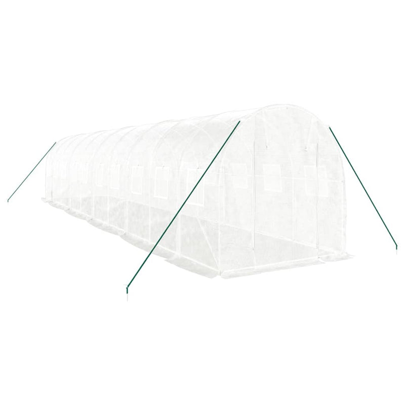 Afbeelding laden in galerijviewer, VidaXL Tuinkas met stalen frame 20 m² 10x2x2 m wit