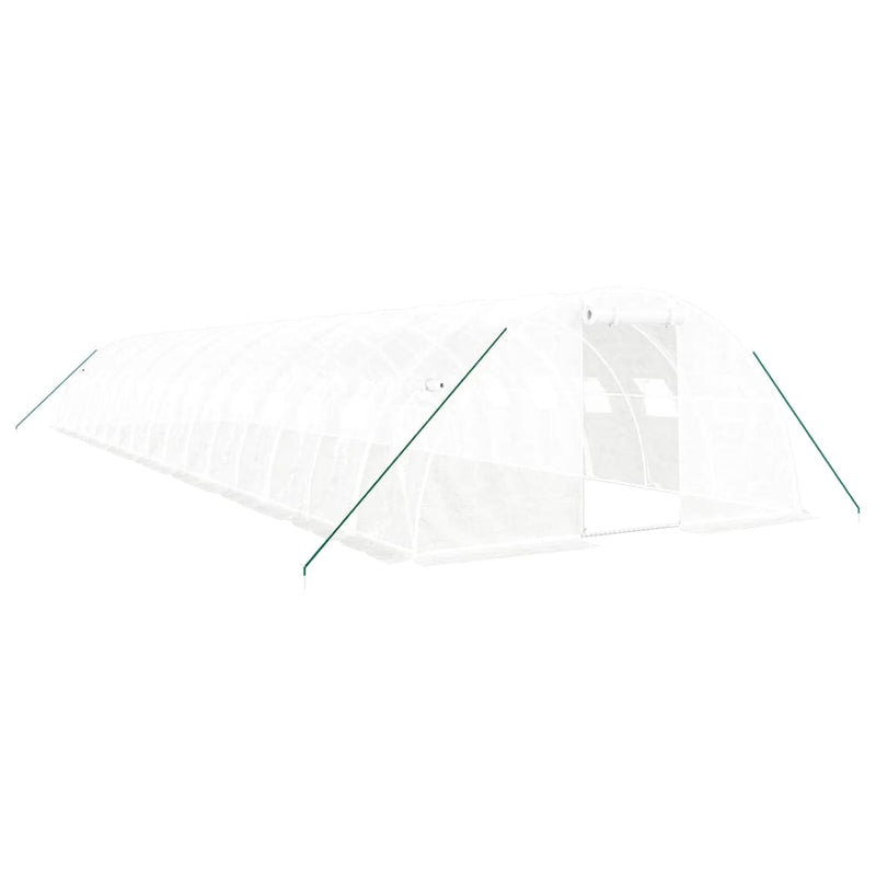 Afbeelding laden in galerijviewer, VidaXL Tuinkas met stalen frame 64 m² 16x4x2 m wit