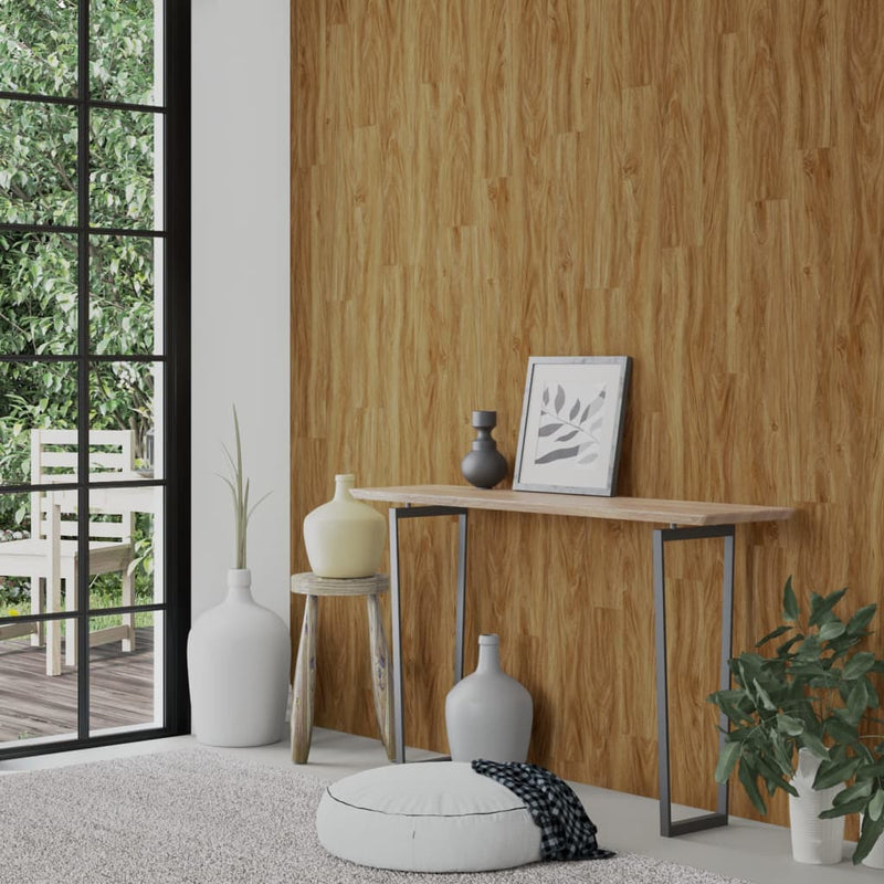 Afbeelding laden in galerijviewer, Vidaxl wandpanelen houtlook 4,12 m² pvc bruin