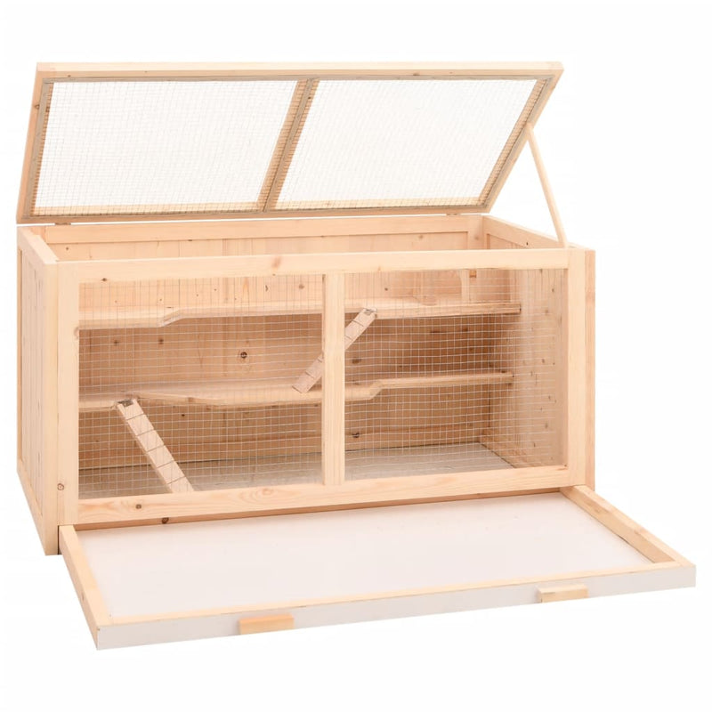 Afbeelding laden in galerijviewer, Vidaxl hamsterkooi 89,5x45x45 cm massief vurenhout